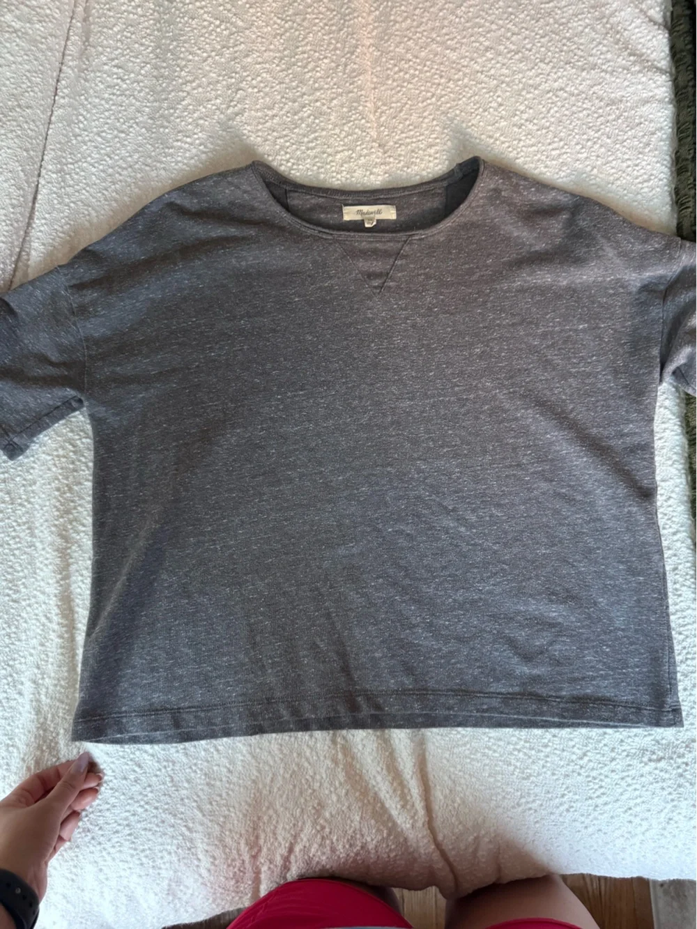 Madewell Short-Sleeve Boxy Tee in Charcoal Heather - Picture 1 of 2